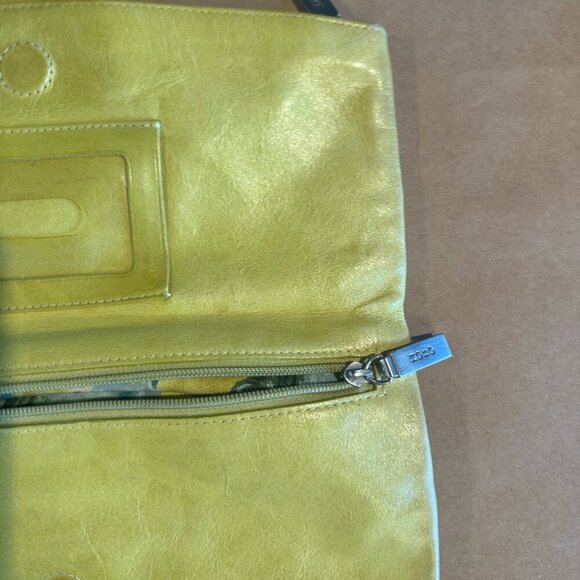 HOBO International Green Leather Envelope Foldover Zip Clutch - Picture 8 of 11
